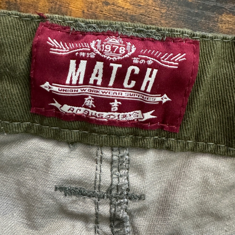 Matchstick Mens Camo Cargo Pants Brown Tan Multi Pocket Utility Trousers Size 28 - Picture 3 of 8